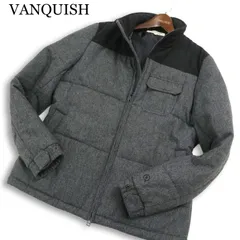 VANQUISH ヴァンキッシュ 秋冬 ヨーク切替★ ウール ツイード 中綿 ジャケット ブルゾン Sz.2　メンズ グレーのサムネイル