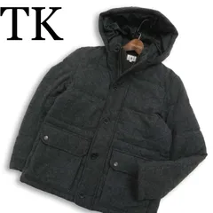 TK タケオキクチ 秋冬★ フーディー ウール ダウン ジャケット Sz.2　メンズ グレーのサムネイル
