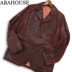90s~00s★ ABAHOUSE アバハウス 秋冬 レザー調★ コーティング テーラード サファリ ジャケット Sz.2 メンズ