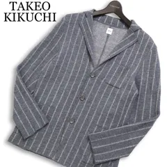 TAKEO KIKUCHI タケオキクチ 秋冬★ ストライプ ウール ニット カーディガン アンコン ジャケット Sz.2　メンズ 日本製