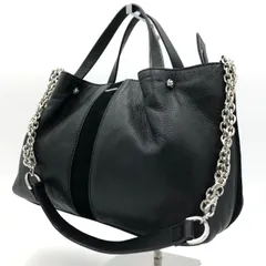 【美品】ディーゼル DIESEL 2way トートバッグ ショルダーバッグ 黒 レザー シボ革