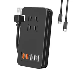 新品 電源タップ USB-C Type-C usb付き PD 32W USB コンセント 延長コード USB-Cポート USB-A ポート ACコンセント搭載 ケーブル収納式 PSE技術基準 AC1400W出力 急速充電器 USB Cケーブル付き ノートPC