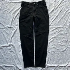 GU ジーユー 29 #09 BLACK ストレッチ ブラックデニムパンツ 黒 スリム テーパード ジーンズ 美脚 きれいめ カジュアル 通年 メンズライク/ユニセックス