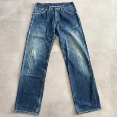 Lee リー 縦落ちデニム 日本製 ジーンズ ストレート ハイウェスト ネイビー 紺 34×33