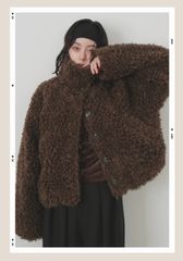 人気 シャギーミドルコート チャコール lumier hellam esica - メルカリ