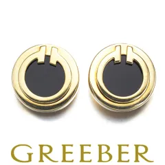 ティファニー ピアス オニキス Tトゥー TWO サークル K18YG #184396