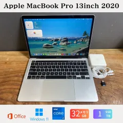 ［訳あり/お買い得］Apple MacBook Pro（13インチ, 2020）/Intel Core i7 / メモリ32GB / SSD 1TB / Windows 11 / Office 2024/ US配列キーボード/Ri623