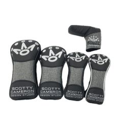 SCOTTY CAMERON スコッティキャメロン 2019 全英オープン ヘッドカバー 5点セット  グレー系 DR/FW/UT×2/PT [240101585714] ゴルフウェア ストスト