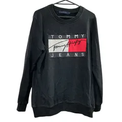 ♪3721 TOMMY HILFIGER TOMMY JEANS スエット トレーナー ブラック中古 Lサイズ
