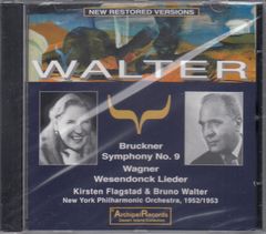[CD/Archipel]ブルックナー:交響曲第9番ニ短調&ワーグナー:ヴェーゼンドンク歌曲集/キルステン・フラグスタート(s)&ブルーノ・ワルター(p & cond)&ニューヨーク・フィルハーモニック管弦楽団 1952-1953