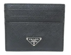 PRADA/プラダ　サフィアーノ カードケース　三角ロゴ　ブラック　名刺入れ　カードケース　【中古】