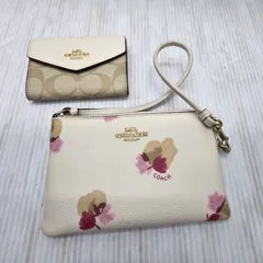 1 S01135 COACH 2セット フローラルプリントF65307 カードケース 名刺入れ CH202 IMDQC シグネチャー フラップ  小物入れ ポーチ   レディース