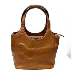 COACH コーチ ポルカドット ターンロック トートバッグ レザー