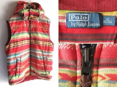 Polo by Ralph Lauren ラルフローレン ロゴワッペン ネイティブ柄 フード付 2WAY 中綿 エコダウンベスト M マルチカラー 国内正規品