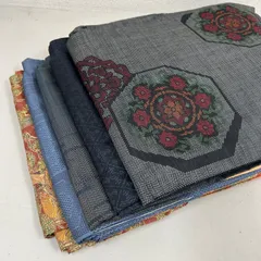 大島紬 着物 正絹 5着 着物まとめ売り リメイク材料 m-796