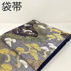 ［ 袋帯 ］正絹　松　刺繍　金糸　銀糸　波　七宝　格子　吉祥文様　　付け下げ　訪問着　色無地　踊り　舞踊　ワンオーナー　KEI-014