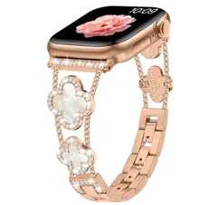 【38mm 40mm 41mm 42mm】Apple Watch バンド レディース キラキラブレスレット デザイナー ドレッシー クローバー