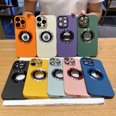 新品 兼用 スマホケース iPhone 16 Pro Max ケース Magsafe対応 一体型レンズ保護ガラス付き 韓国 無地 おしゃれ シンプル 軽量 薄型 ワイヤレス充電対応 耐衝撃 ストラップホール付き（イエロー）