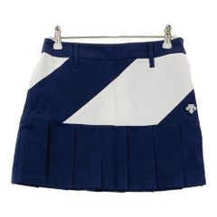 サイズ：SS DESCENTE GOLF デサントゴルフ  ストレッチ プリーツスカート  ネイビー系 [240101580157] ゴルフウェア レディース ストスト