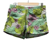 Patagonia(パタゴニア) ハーフパンツ サイズXS メンズ美品  - ライトグレー×グリーン×マルチ 花柄/ウエストゴム