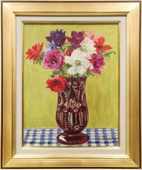 油絵 菅家令子 絵 絵画インテリア 額付(白) uF6-063004果物 ぶどう