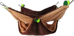 KIDSMAL ハムスター モルモット チンチラ ベッド フリース 寝床 小動物 2WAY おもちゃ (ブラウン,  ハンモック)のサムネイル
