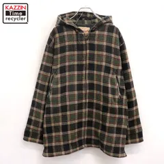 00s USA製 WOOLRICH チェック柄 フルジップ フード ウール ジャケット レディース 表記XLサイズ