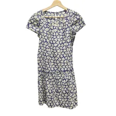 マッキントッシュフィロソフィー ワンピース サイズ36 M レディース - アイボリー×ブルー×グリーン クルーネック/半袖/ひざ丈