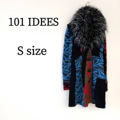 101 IDEES コート アウター ファーコート ファー ボリュームファー 総柄 レオパード ヒョウ柄 ラメ カラフル レディース 個性的 S