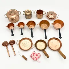 【初期 / 希少】シルバニアファミリー 銅製 調理器具セット