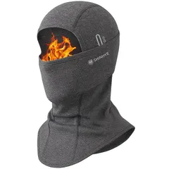 [ShinHye] バラクラバ ネックウォーマー 冬用 防寒 目出し帽 裏起毛 防風 保温 息苦しくない メガネ穴付き 伸縮性 暖かい スキー スノーボード 釣り バイク 自転車 登山 スポーツ アウトドア 男女兼用 （ダークグレー 1PC） 0