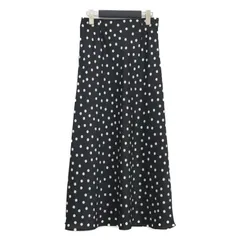 Ballsey ボールジー スカート ブラック 黒 サイズ:34(7号) | 24春夏 ドットプリント セミフレア スカート | ミディ丈 マーメイド サテン | 日本製 | ボトムス【レディース】【中古】