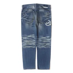 VANQUISH ヴァンキッシュ パンツ インディゴ サイズ:34 | fragment design ヴィンテージ加工 クロップド デニムパンツ | ボトムス ジーンズ ジーパン | コラボ【メンズ】【中古】