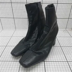 ■ ⊇ ランダ RANDA スクエアトゥ ブラック系 ショートブーツ レディース E  【1511100009361】