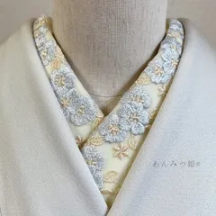 洗える刺繍半衿　銀花