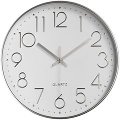 Oblivi 掛け時計 非電波 おしゃれ 北欧 連続秒針 静音 壁掛け時計 掛時計 自宅 寝室 部屋飾り 贈り物 インテリア 大数字 見やすい 30cm (ぎんはくしょく) 0