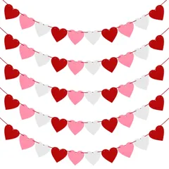 【売切注意！お急ぎ下さい】壁飾り 記念日 背景 撮影 ガーランド 装飾 ガーランド バレンタイン バレンタインデー バレンタイン 飾り付け ホワイトデー 結婚式 ハート デコレーション 5本 飾り