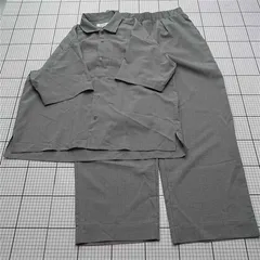◇ ⊂ モノマート MONO-MART セットアップ シャツ＆パンツ グレー系 Lサイズ メンズ E  【1512010006815】