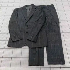 ◇ ⊇ レミュー LES MUES モダンクラシック グレー系チェック柄スーツ 2B メンズ E  【1512010006792】