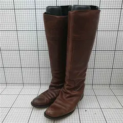■ ⊇ マーガレット・ハウエル MARGARET HOWELL レザー ロングブーツ ブラウン系 レディース E  【1512010006556】