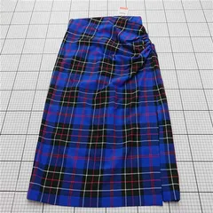 ◇ ⊇ ザラ ZARA チェック柄タイトスカート ブルー系 Lサイズ レディース E  【1512010007126】