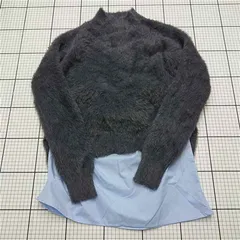 ◇ ⊇ ユナイテッドアローズ A day in the life 異素材切替ニット グレー系 Lサイズ レディース E  【1512010008680】