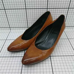 ◇ Θ レザーパンプス キャメル系 ヒール レディース E  【1512010008321】