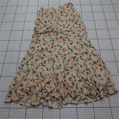 ◇ ⊂ スピックアンドスパン Spick & Span 花柄フレアロングスカート ベージュ系 レディース 38 E  【1512010007201】