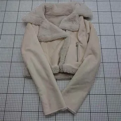 ◇ ⊇ リゼクシー RESEXXY フェイクファーライダースジャケット ベージュ系 F レディース E  【1512010010324】