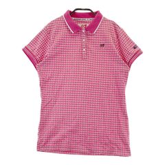 サイズ：2 MASTER BUNNY EDITION マスターバニーエディション  半袖ポロシャツ 千鳥柄 ピンク系 [240101595534] ゴルフウェア レディース ストスト