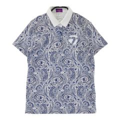 サイズ：M TAYLOR MADE テーラーメイド LIBERTY 2024年モデル 半袖ポロシャツ 総柄 ネイビー系 [240101597193] ゴルフウェア レディース ストスト