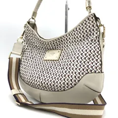 アニヤハインドマーチ 2way トートバッグ 編み込み ホワイト系 斜め掛け A4