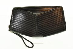 JULIUS Dimensional Embossed Leather Clutch Bag, Long Wallet, Men's Bag, Clutch Bag/Second Bag, Black, 103B-189