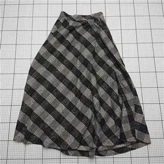 ◇ ⊇ フリーズマート FREE'S MART チェック柄フレアスカート Mサイズ ブラック系 レディース E  【1512010014346】